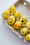 yellow paintedsmiley face eggs